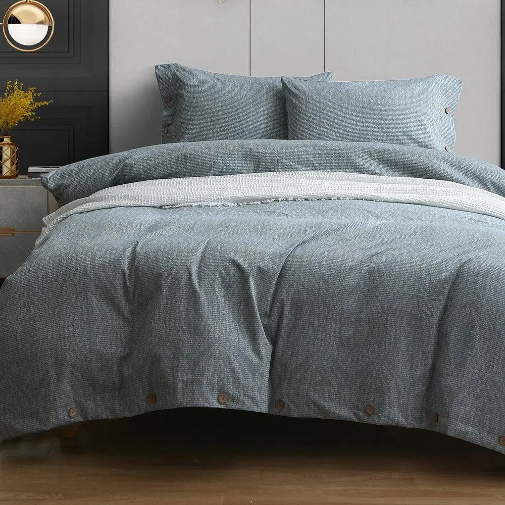 Amalfi Quilt Cover Set Blue Mist by Bas Phillips-Candles2go