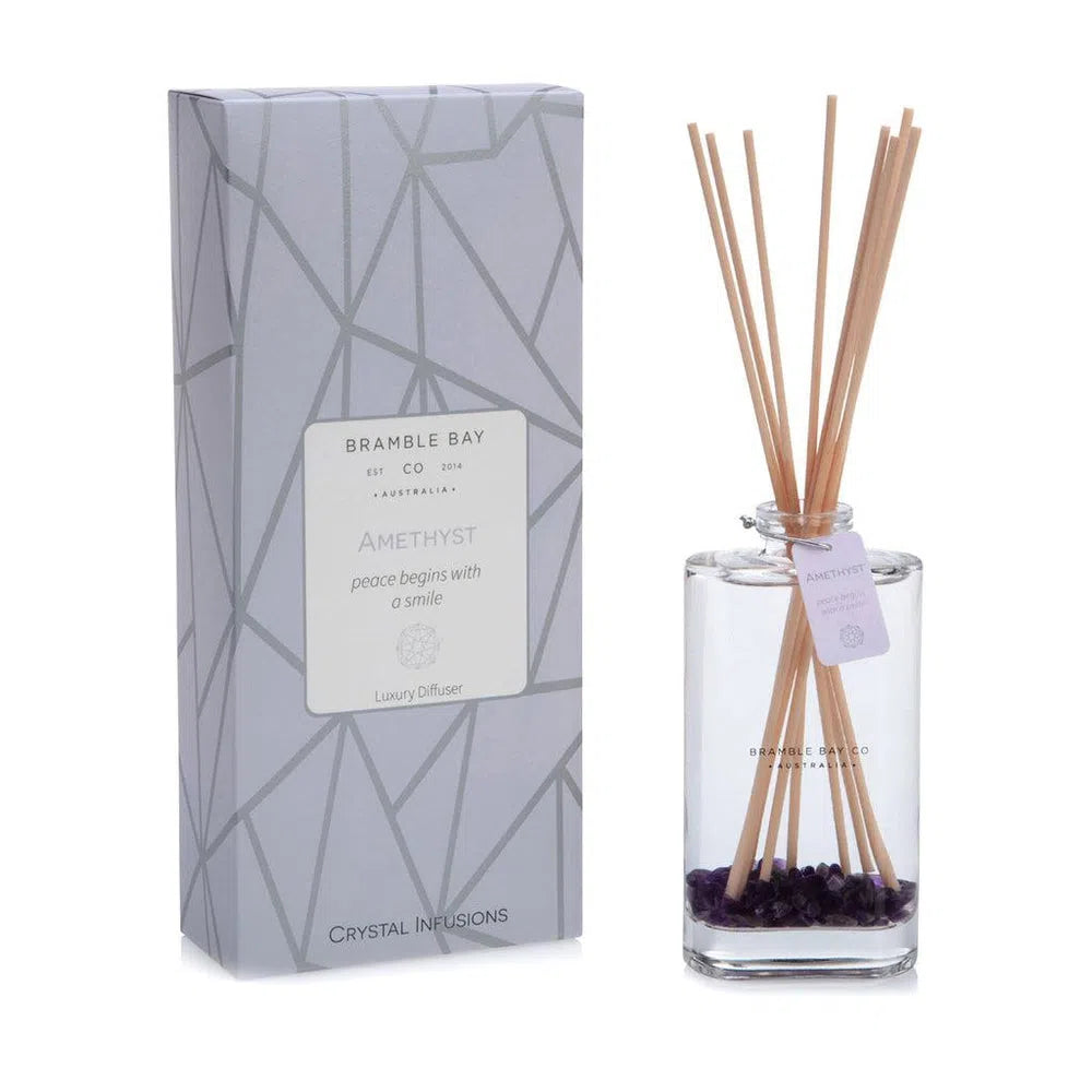 Amethyst Crystal Infusion Sweet Vanilla & Soft Lavender 150ml Diffuser By Bramble Bay Co-Candles2go