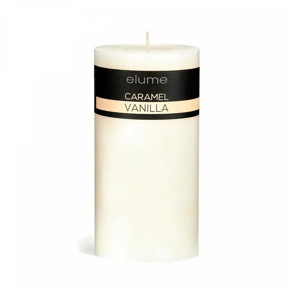 Caramel Vanilla Round 10 x 10cm Pillar Candle by Elume-Candles2go