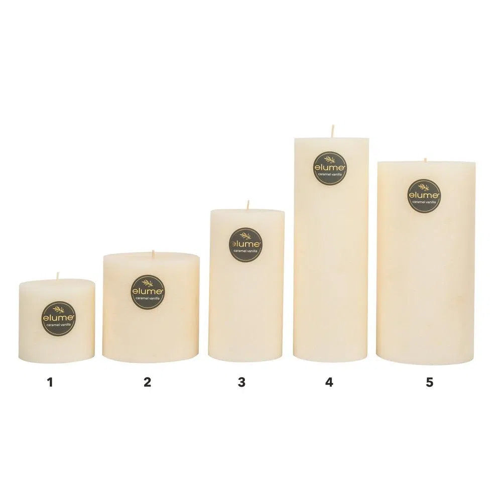 Caramel Vanilla Round 7.5 x 22.5cm Pillar Candle by Elume-Candles2go