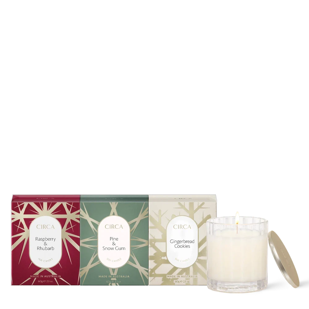 Christmas Gift Set Trio of 60g Candles by Circa-Candles2go