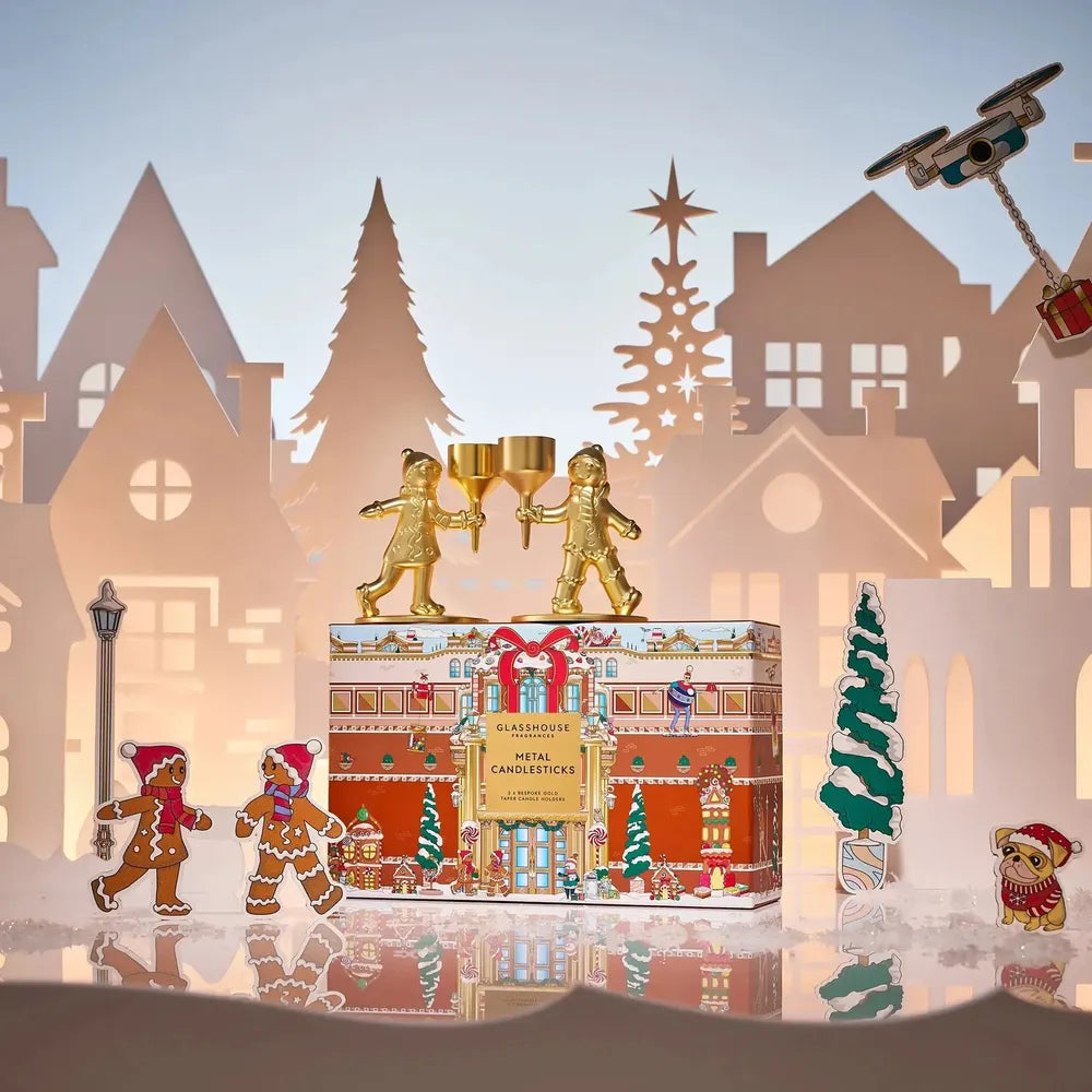 Christmas Limited Edition Glasshouse Metal Candlestick Holders 2025-Candles2go