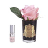 Cote Noire Perfumed White Peach Rose Bud with Black Glass GMRB45
