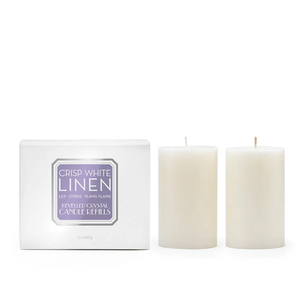 Crisp White Linen Crystal Candle Refill by Abode Aroma-Candles2go