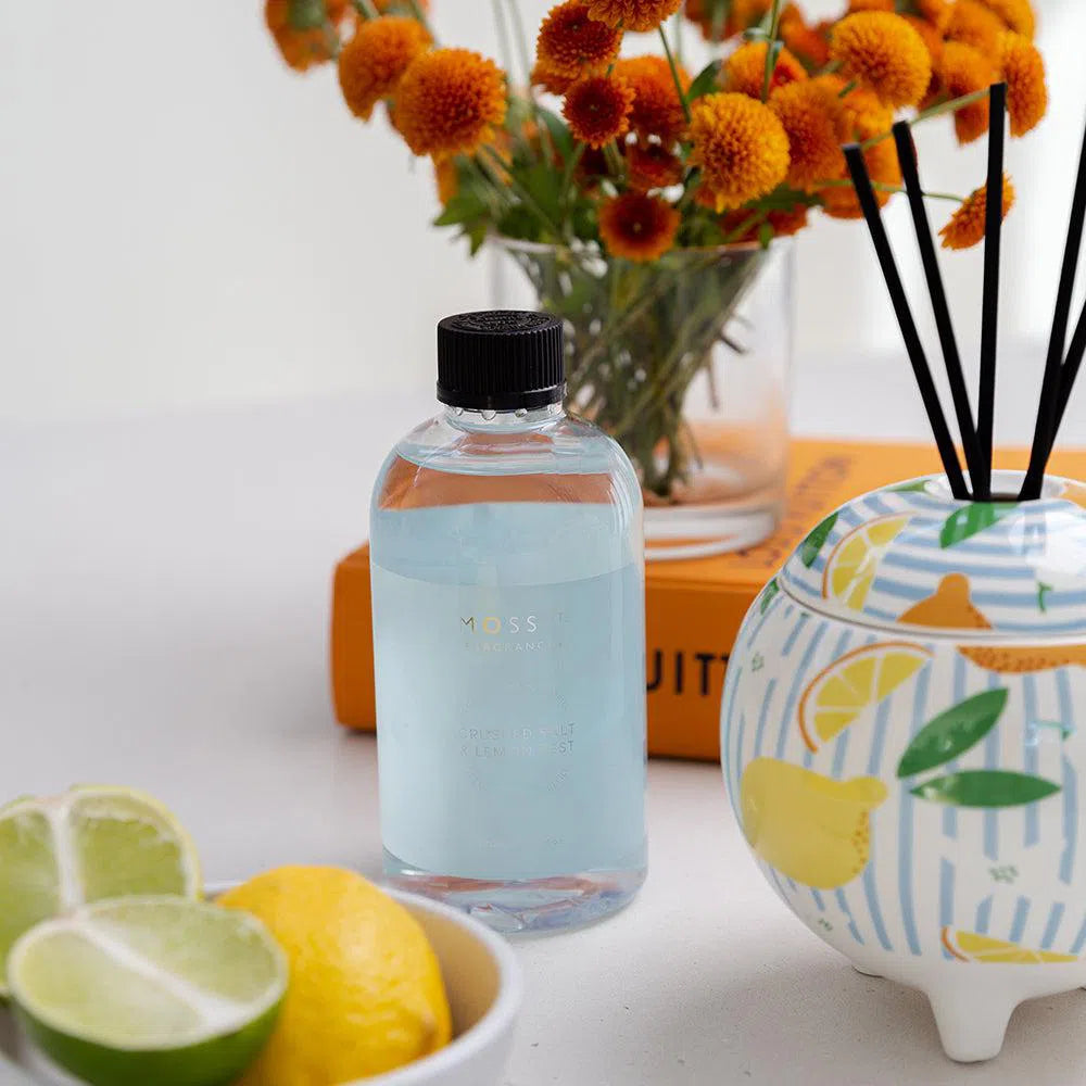 Crushed Salt and Lemon Zest 500ml Reed Diffuser Refill by Moss St Fragrances-Candles2go