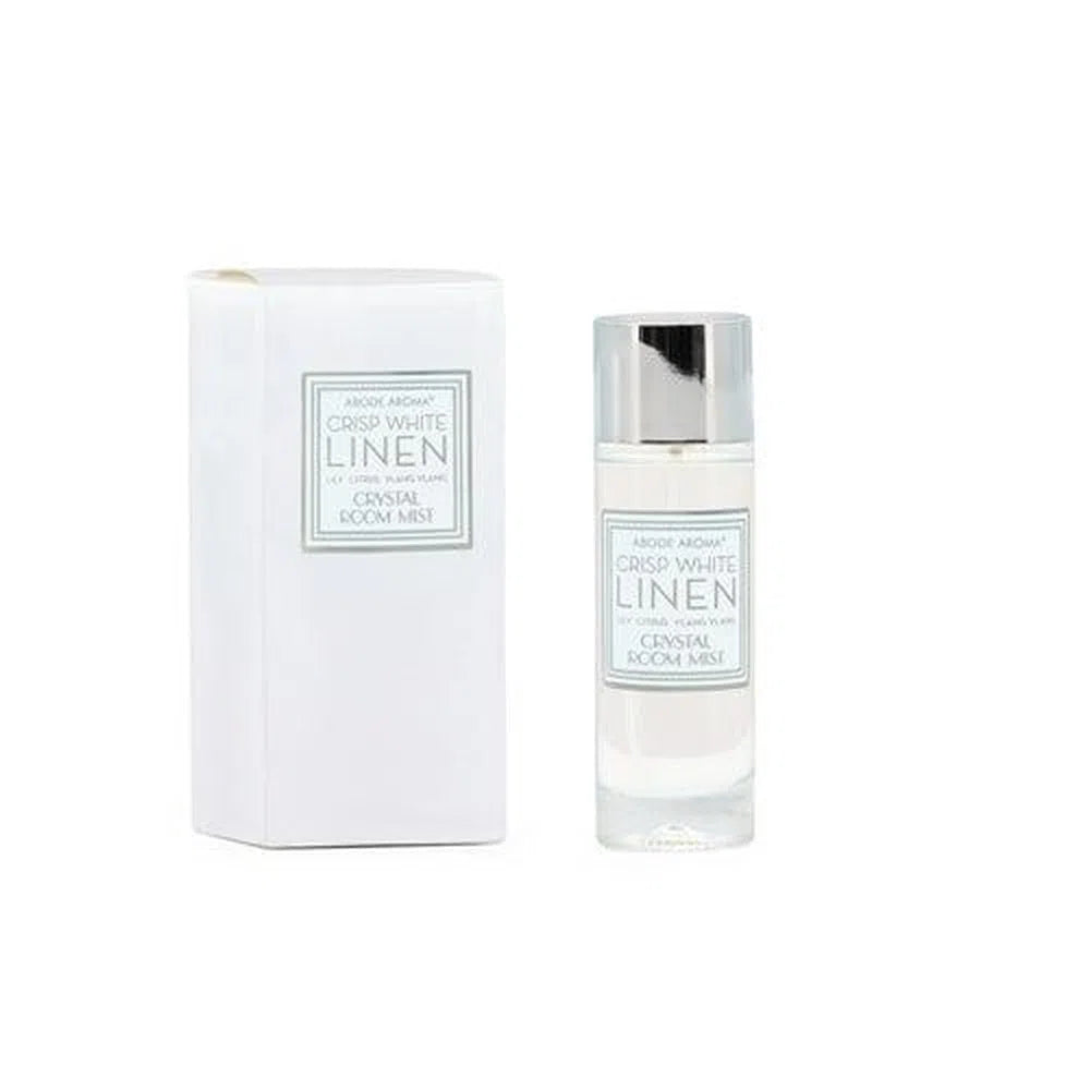 Crystal Crisp White Linen Room Mist 100ml by Abode Aroma-Candles2go