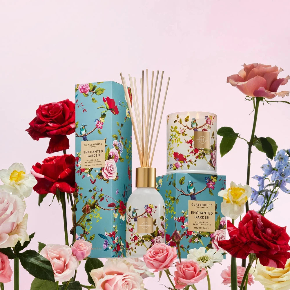 Enchanted Garden 250ml Limited Edition Diffuser by Glasshouse Fragrances-Candles2go