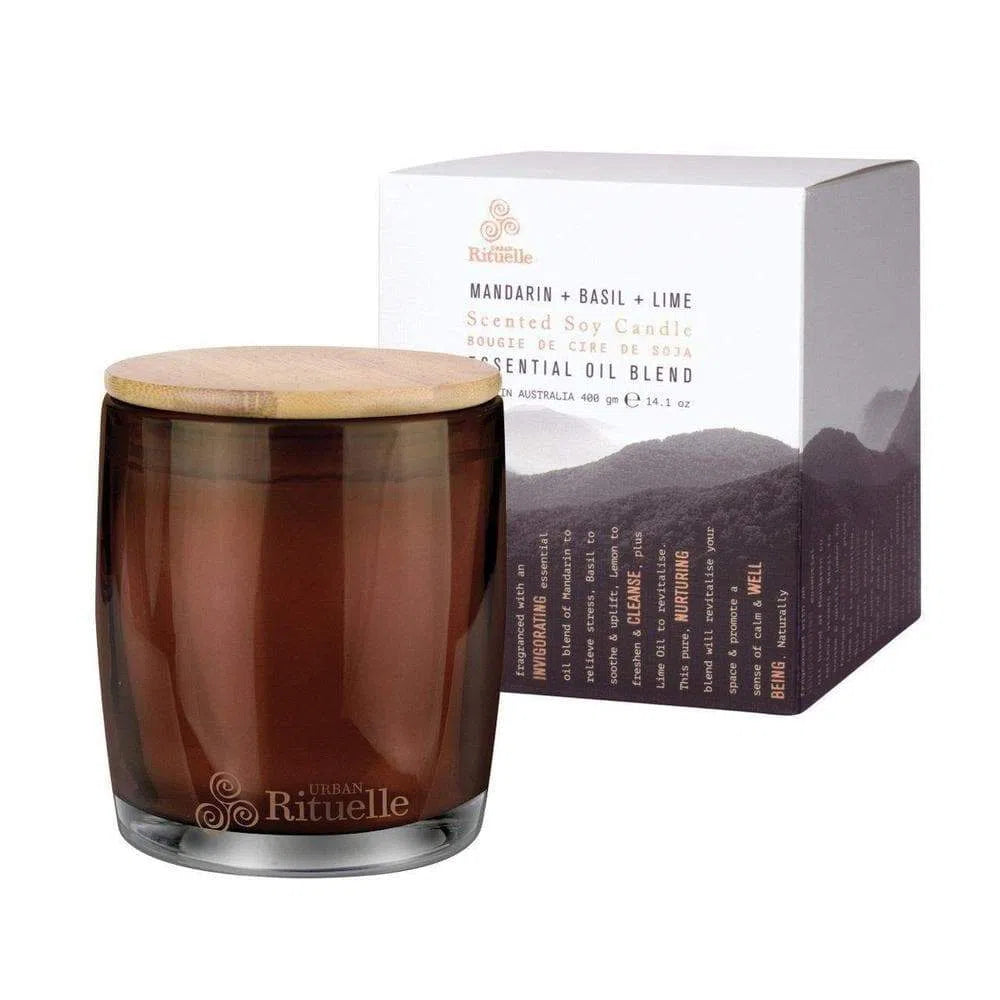 Equilibrium Scented Soy Candle Mandarin, Basil & Lime by Urban Rituelle 400g-Candles2go