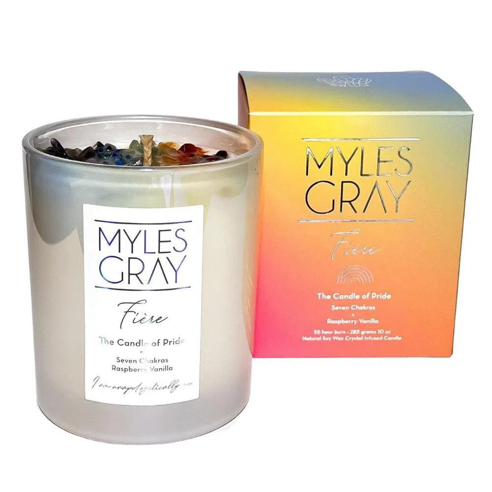 Fiere Pride 285g Crystal Infused Candle by Myles Gray-Candles2go