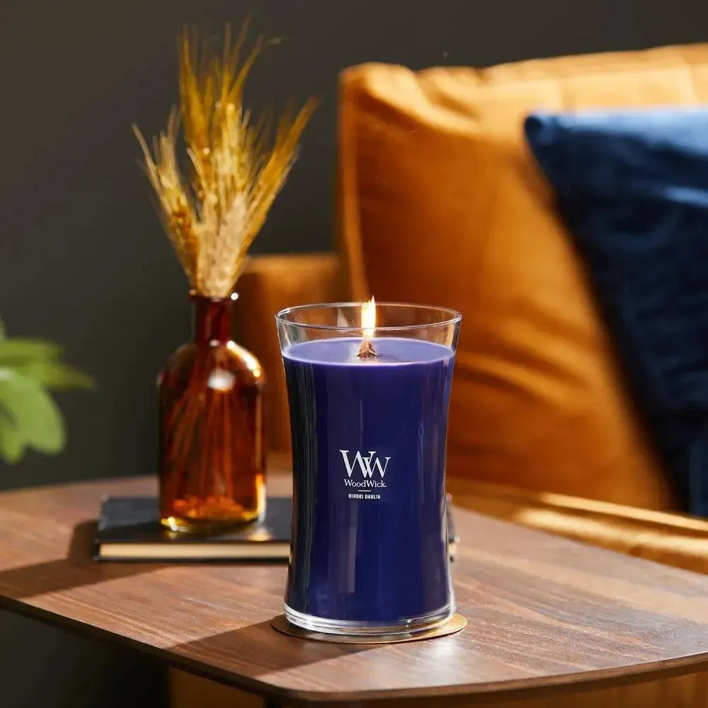 Hinoki Dahlia Large 609g Candle by Woodwick-Candles2go