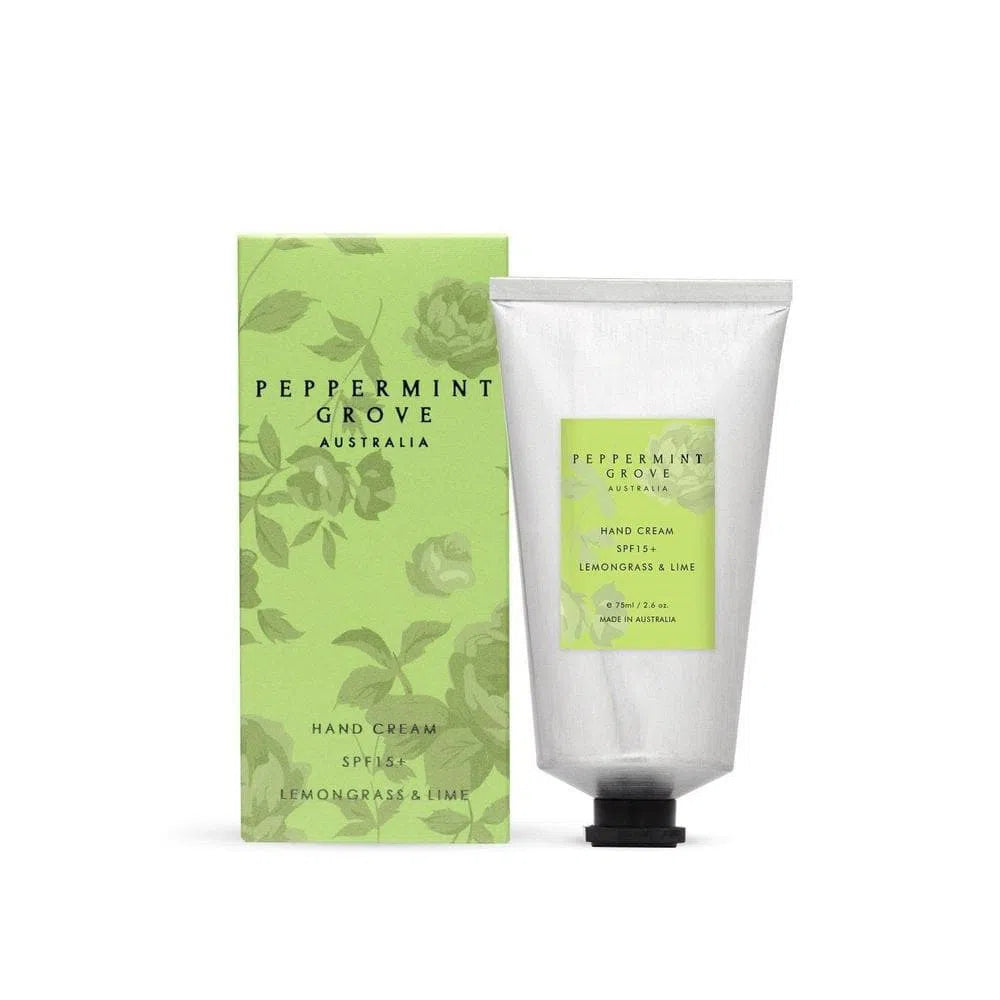Lemongrass & Lime Hand Cream 75ml by Peppermint Grove-Candles2go