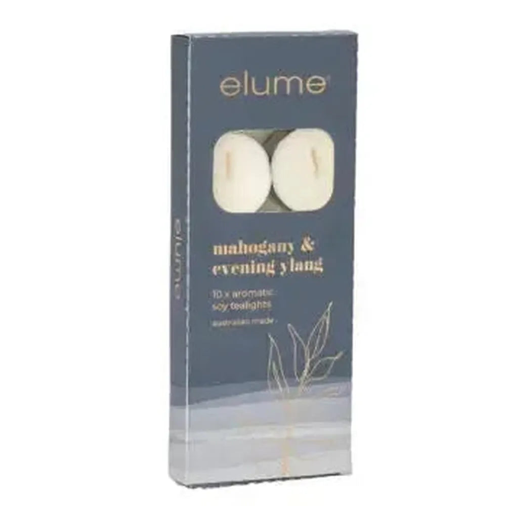 Mahognany & Evening Ylang Tealights 10 Pack by Elume-Candles2go