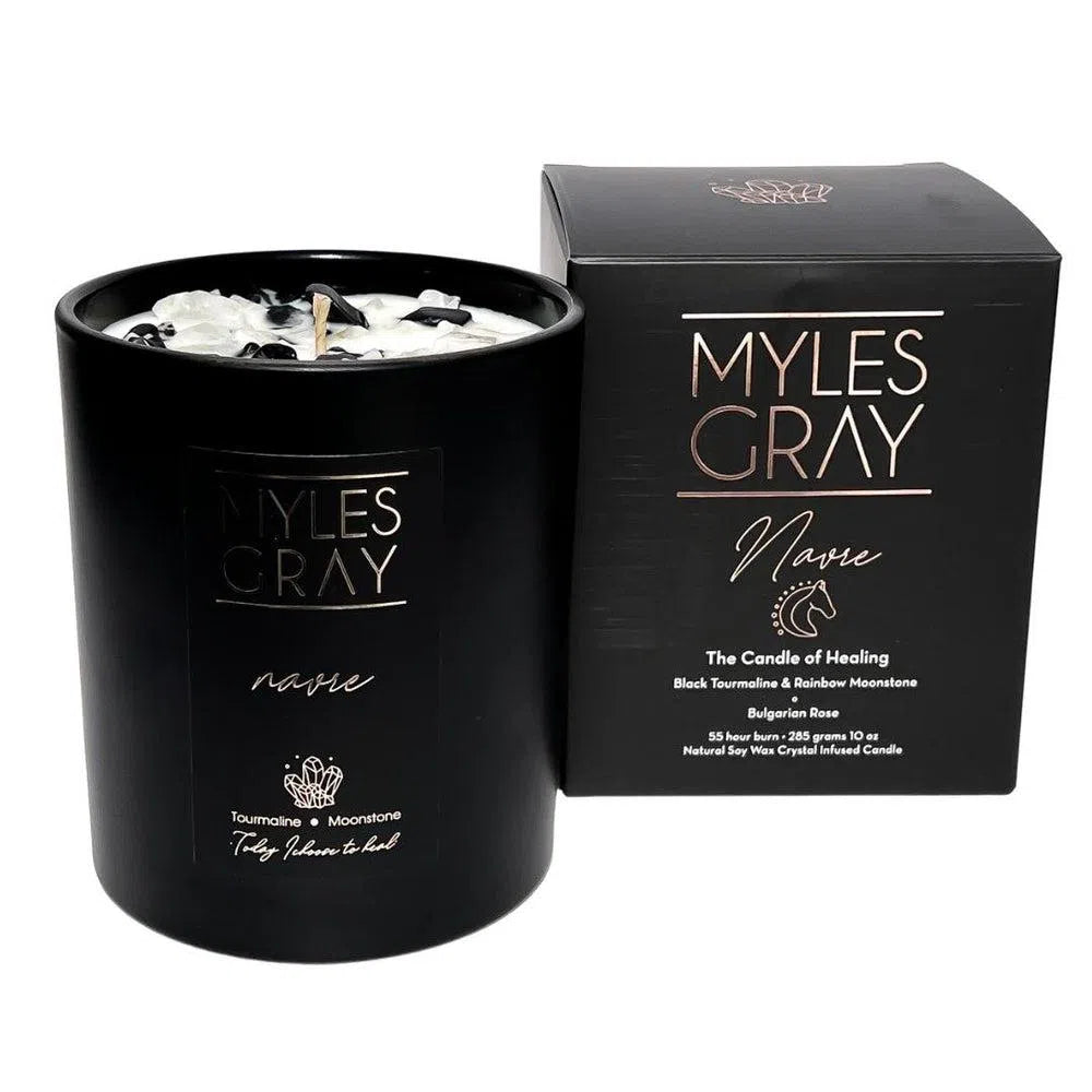 Navre Healing 285g Crystal Infused Candle by Myles Gray-Candles2go
