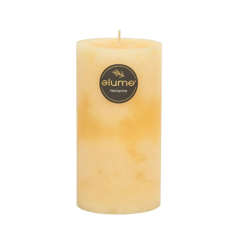 Nectarine Round 7.5 x 15cm Pillar Candle by Elume-Candles2go
