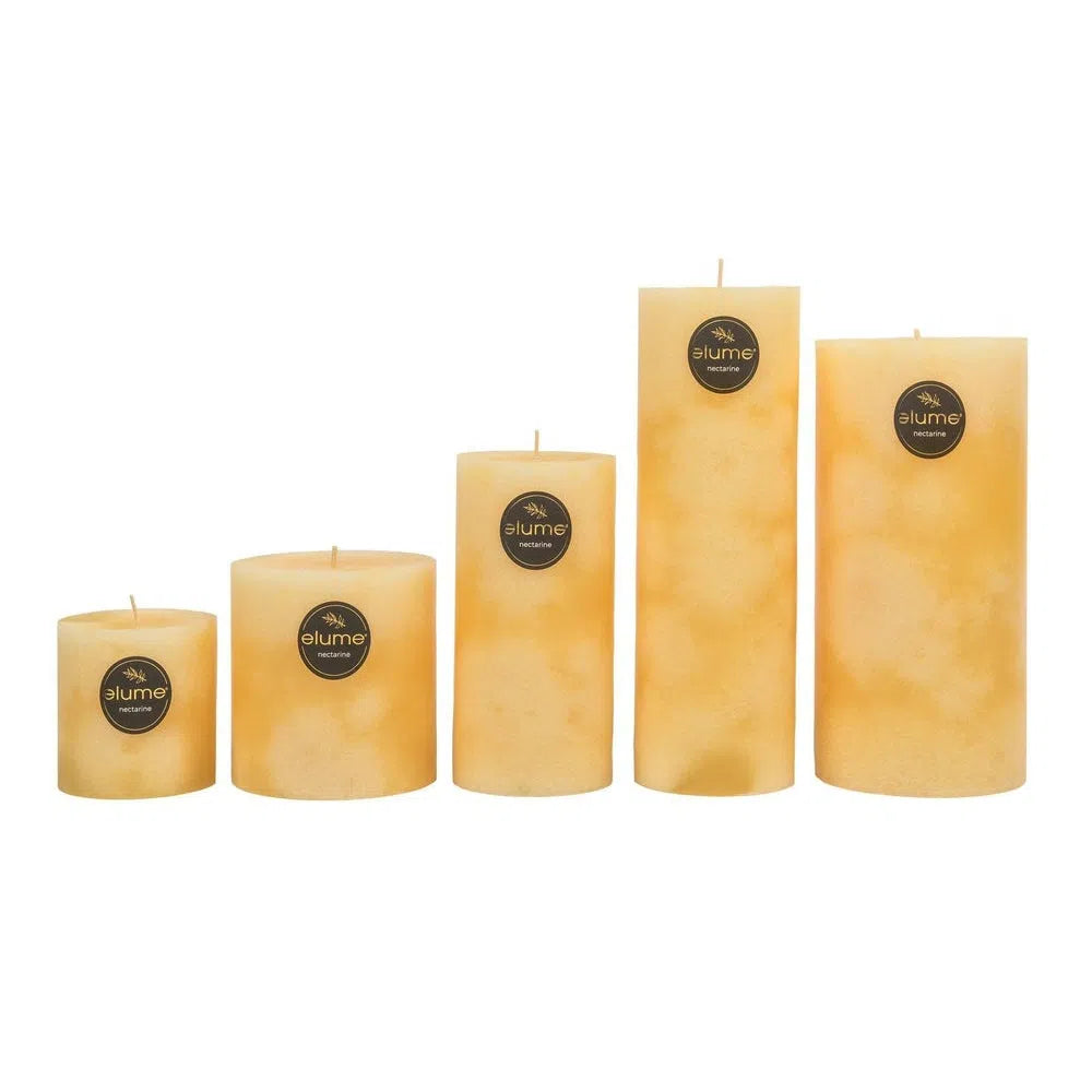 Nectarine Round 7.5 x 7.5cm Pillar Candle by Elume-Candles2go