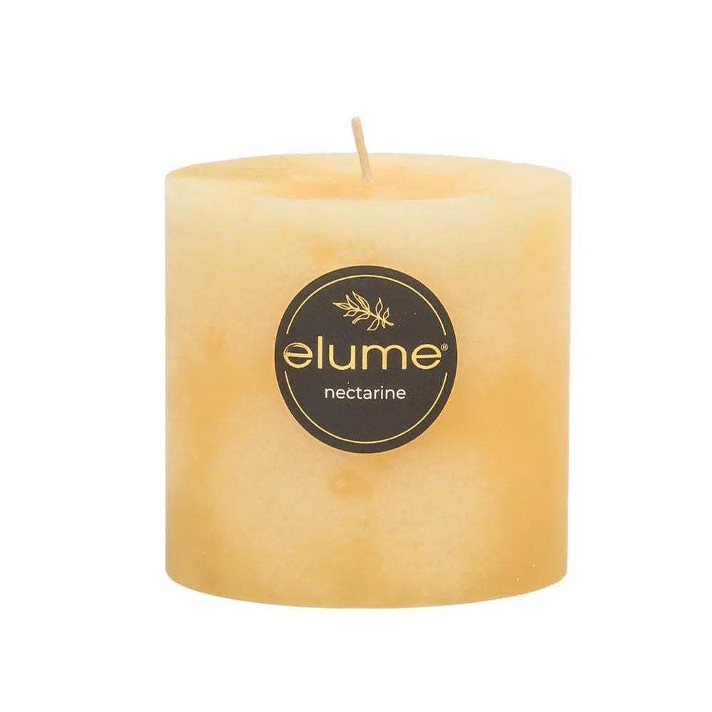 Nectarine Round 7.5 x 7.5cm Pillar Candle by Elume-Candles2go