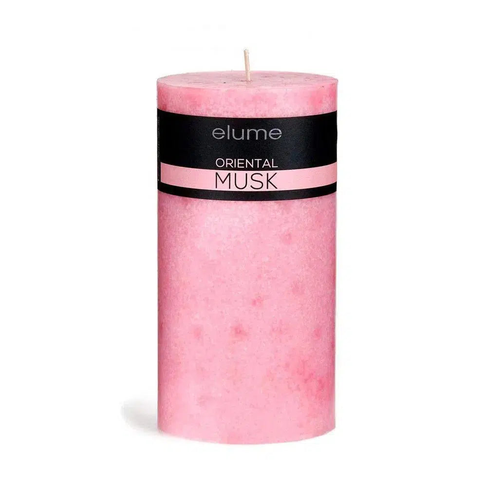Oriental Musk Round 7.5 x 7.5cm Pillar Candle by Elume-Candles2go