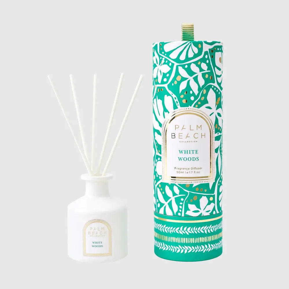 Palm Beach Limited Edition Christmas Mini Diffuser White Woods 50ml 2025-Candles2go