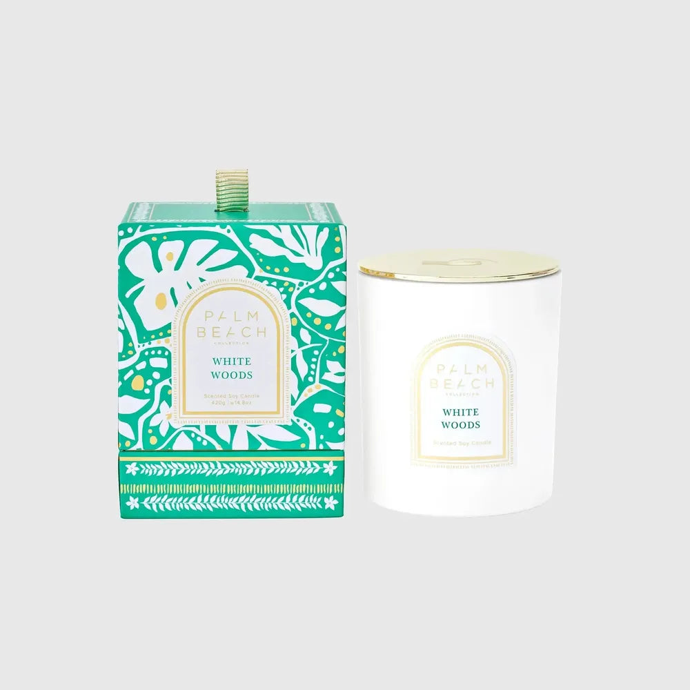 Palm Beach Limited Edition Christmas White Woods Candle 420g-Candles2go