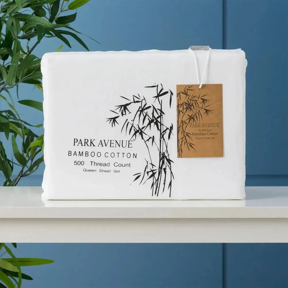 Park Avenue 500TC Bamboo Cotton Sheet Long Single White-Candles2go