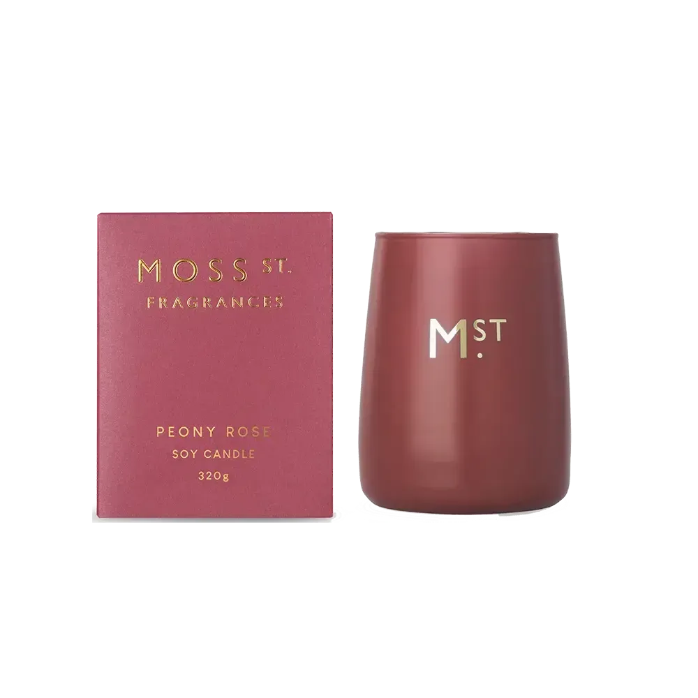 Peony Rose 320g Candle by Moss St Fragrances-Candles2go