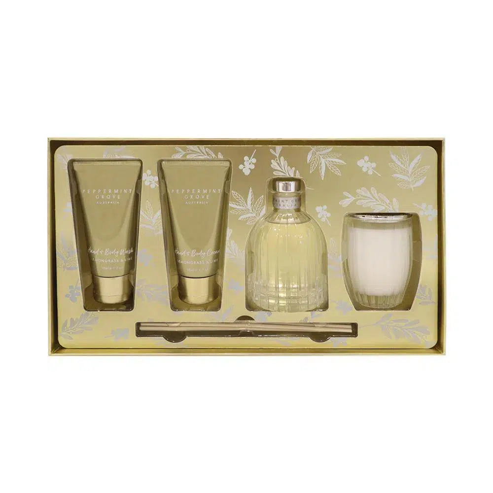 Peppermint Grove Lemongrass and Lime Mini Candle, Diffuser and Wash Gi