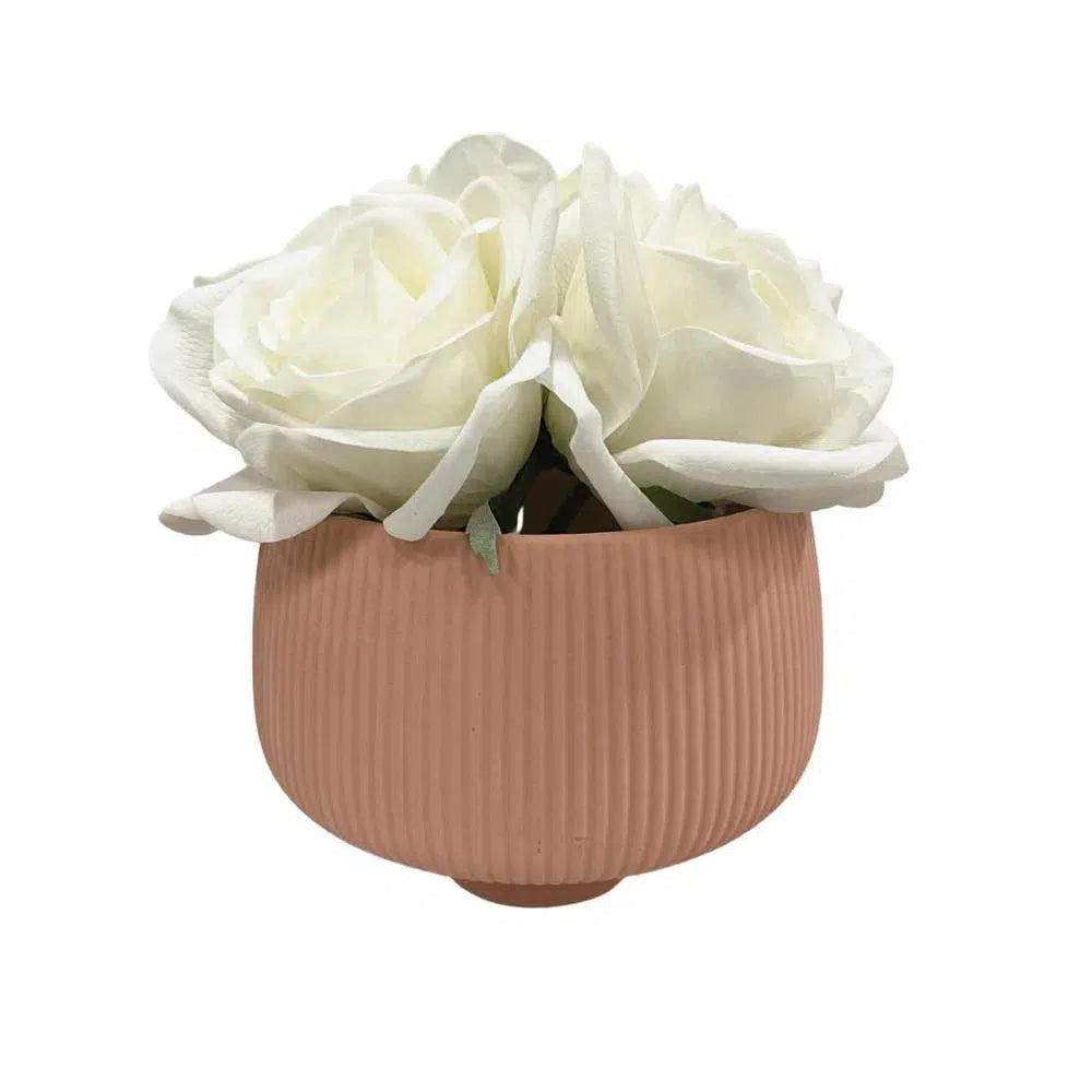 Planter Pot Ceramic in Apricot Australian Native Collection Clearance-Candles2go
