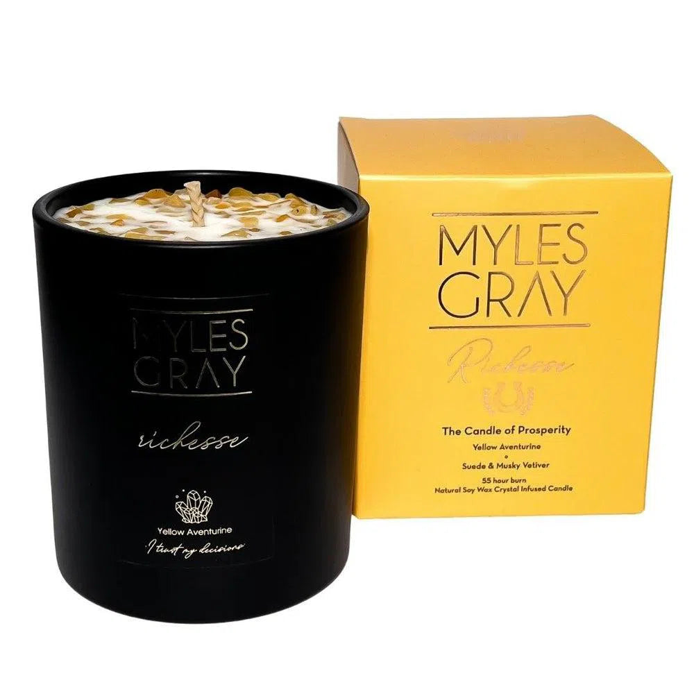 Richesse Prosperity 285g Crystal Infused Candle by Myles Gray-Candles2go