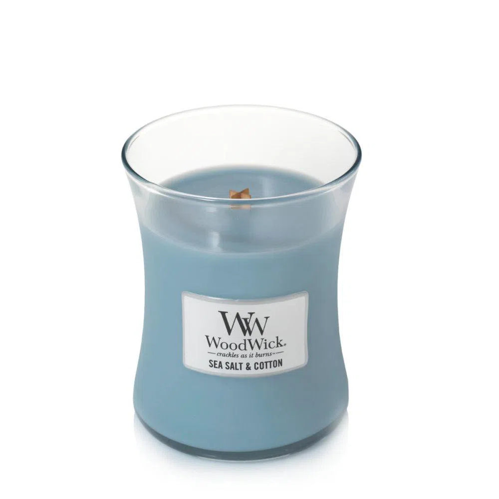 Sea Salt and Cotton 275g Jar by Woodwick Candle-Candles2go