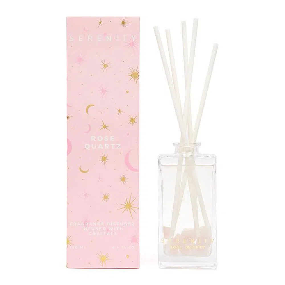 Serenity Crystal Love Rose Quartz 130ml Diffuser-Candles2go