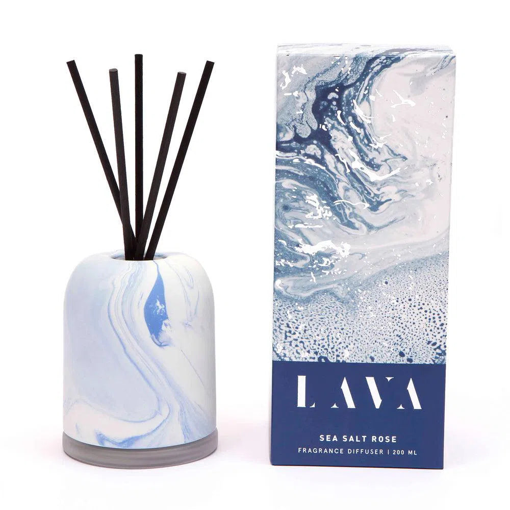 Serenity Lava Ceramic 200ml Reed Diffuser in Sea salt Rose-Candles2go