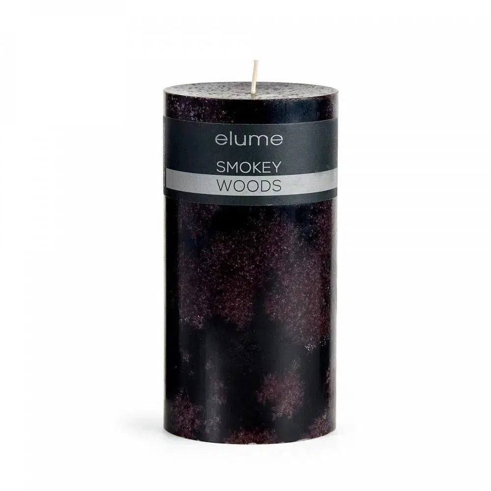 Smokey Woods Round 7.5 x 7.5cm Pillar Candle by Elume-Candles2go