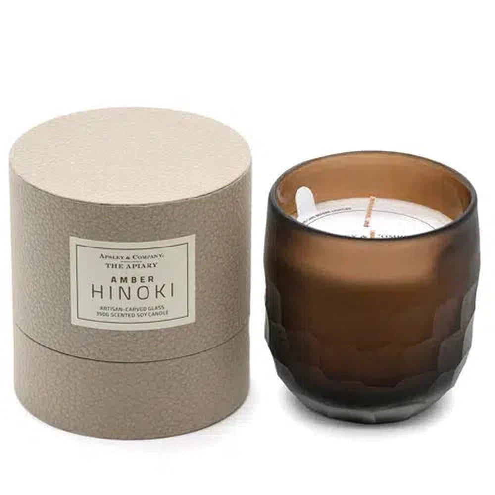 The Apiary Hinoki Amber 350g Luxury Candle by Apsley & Co-Candles2go