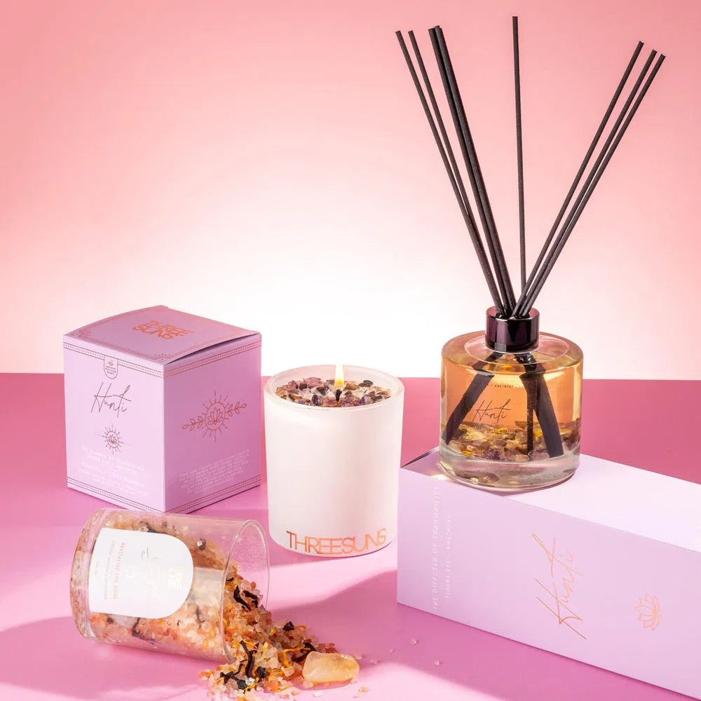 Three Suns Hunti 200ml Crystal Diffuser Camellia & Lotus-Candles2go