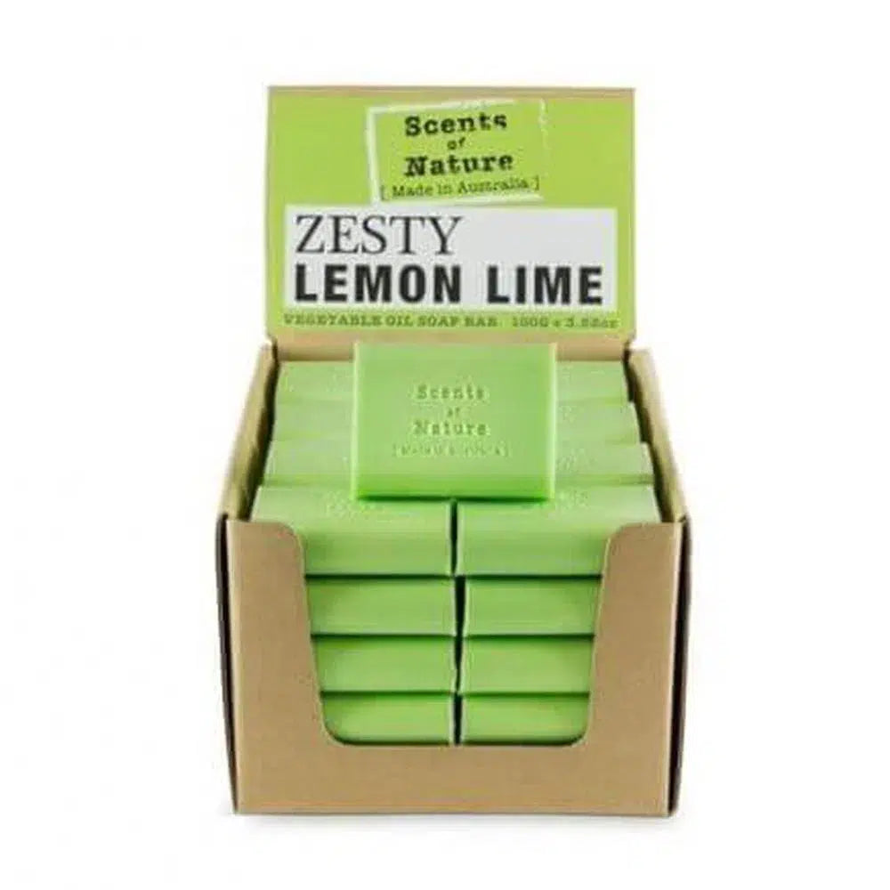 Tilley Soaps Australia Zesty Lemon Lime Pure Vegetable Soap 100g SoN Bar-Candles2go