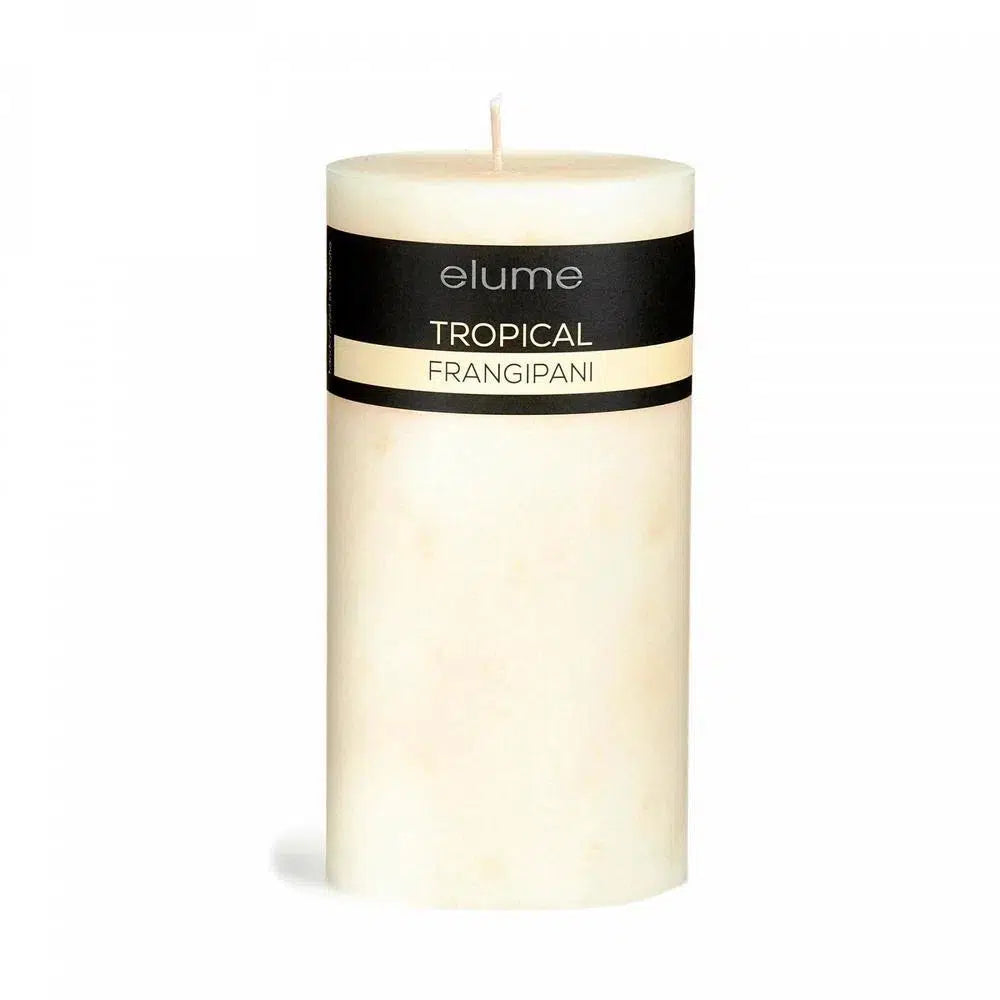 Tropical Frangipani Round 7.5 x 15cm Pillar Candle by Elume-Candles2go