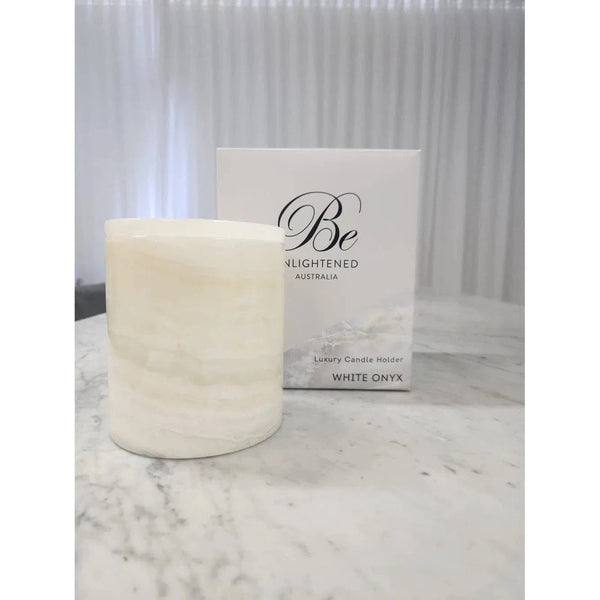 White Onyx Luxury Candle Holder by Be Enlightened-Candles2go