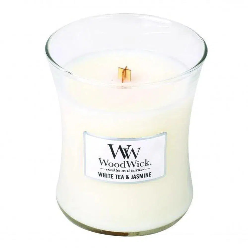 White Tea and Jasmine 275g Jar by Woodwick Candle Floral-Candles2go