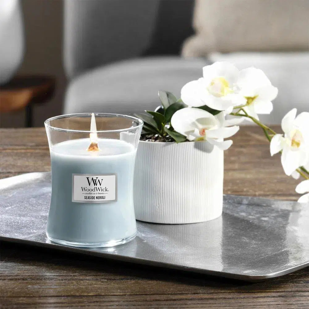 Woodwick Seaside Neroli Medium 275g Candle-Candles2go