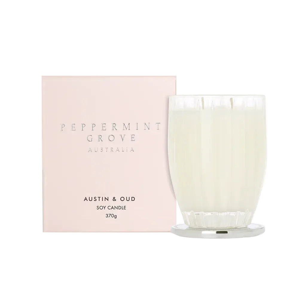 Austin and Oud 370g Candle by Peppermint Grove-Candles2go