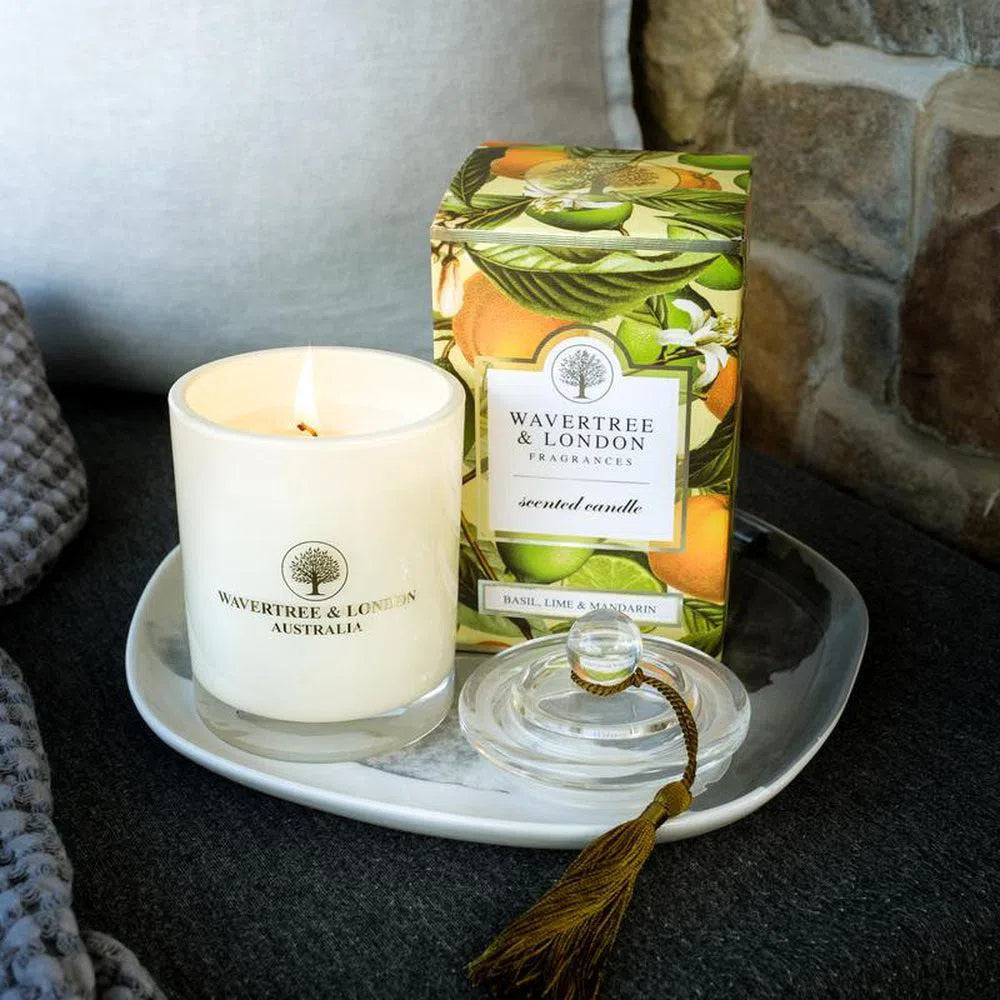 Basil, Lime and Mandarin Candle 330g by Wavertree and London Australia-Candles2go