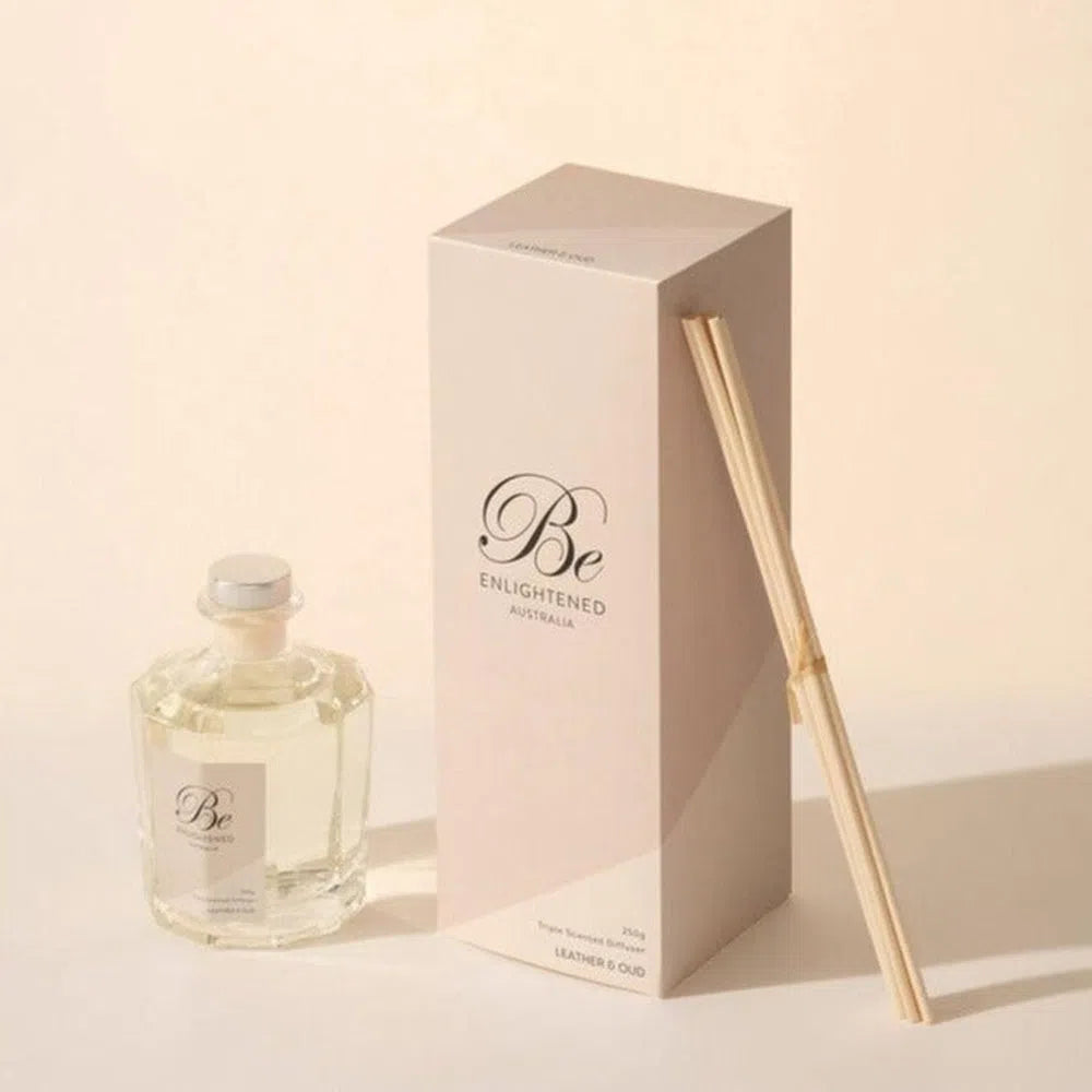 Be Enlightened Leather and Oud Reed Diffuser 250ml-Candles2go