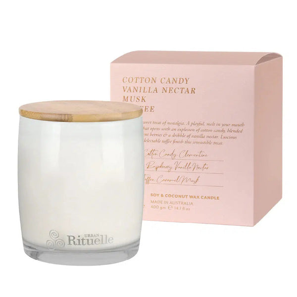 Christmas 2024 Cotton Candy, Vanilla Nectar, Musk & Toffee 400g Candle by Urban Rituelle-Candles2go