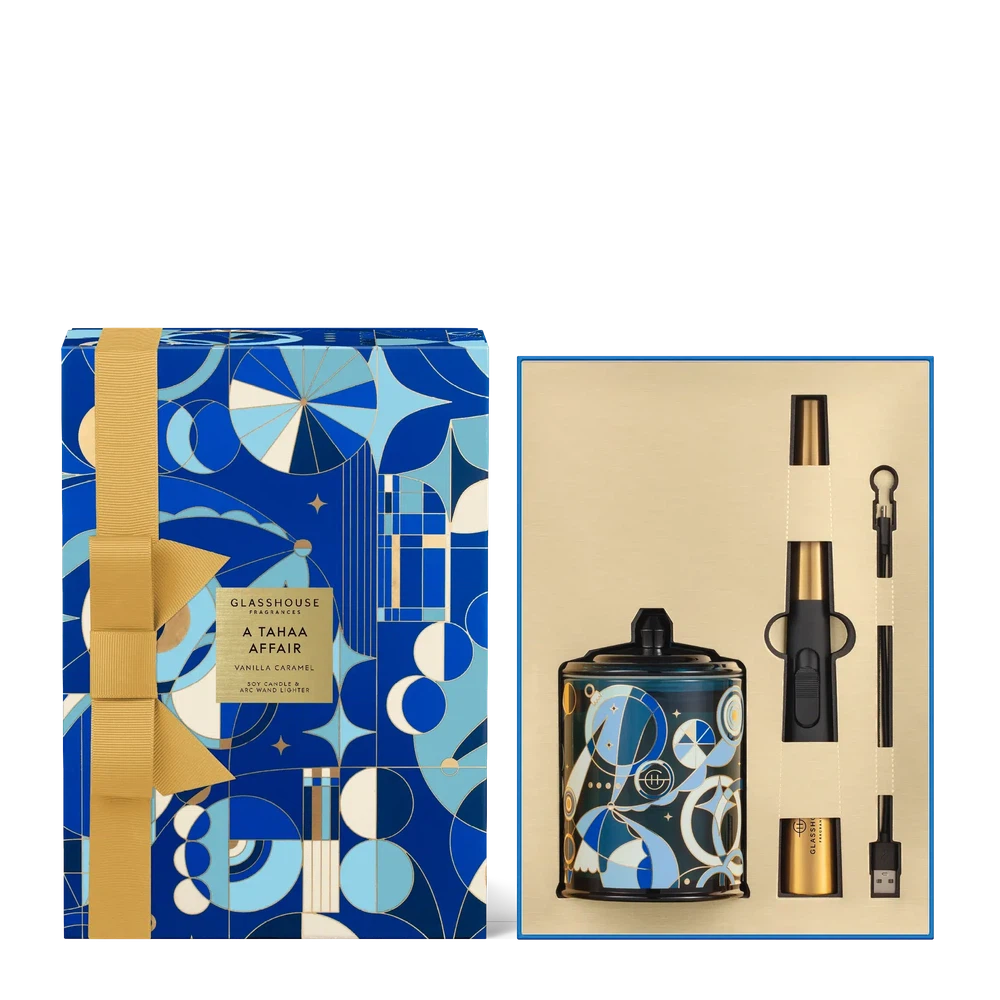 Christmas Limited Edition A Tahaa Affair Candle & Electric Lighter Gift Set by Glasshouse Fragrances-Candles2go