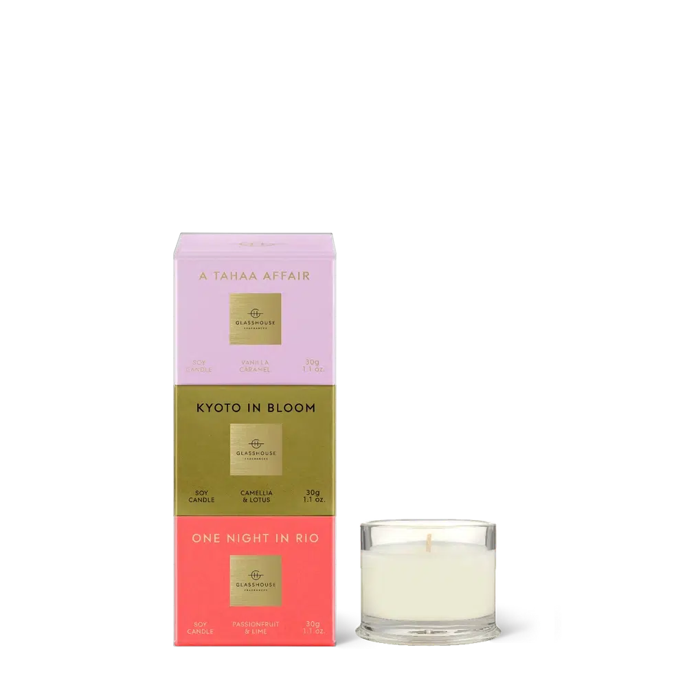 Christmas Limited Edition Candle Trio Pack 30g by Glasshouse Fragrances-Candles2go