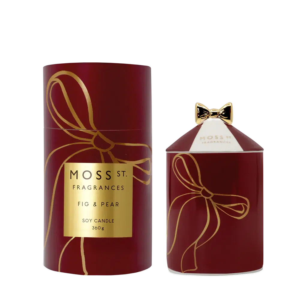 Christmas Limited Edition Fig & Pear 360g Candle by Moss St Ceramics-Candles2go