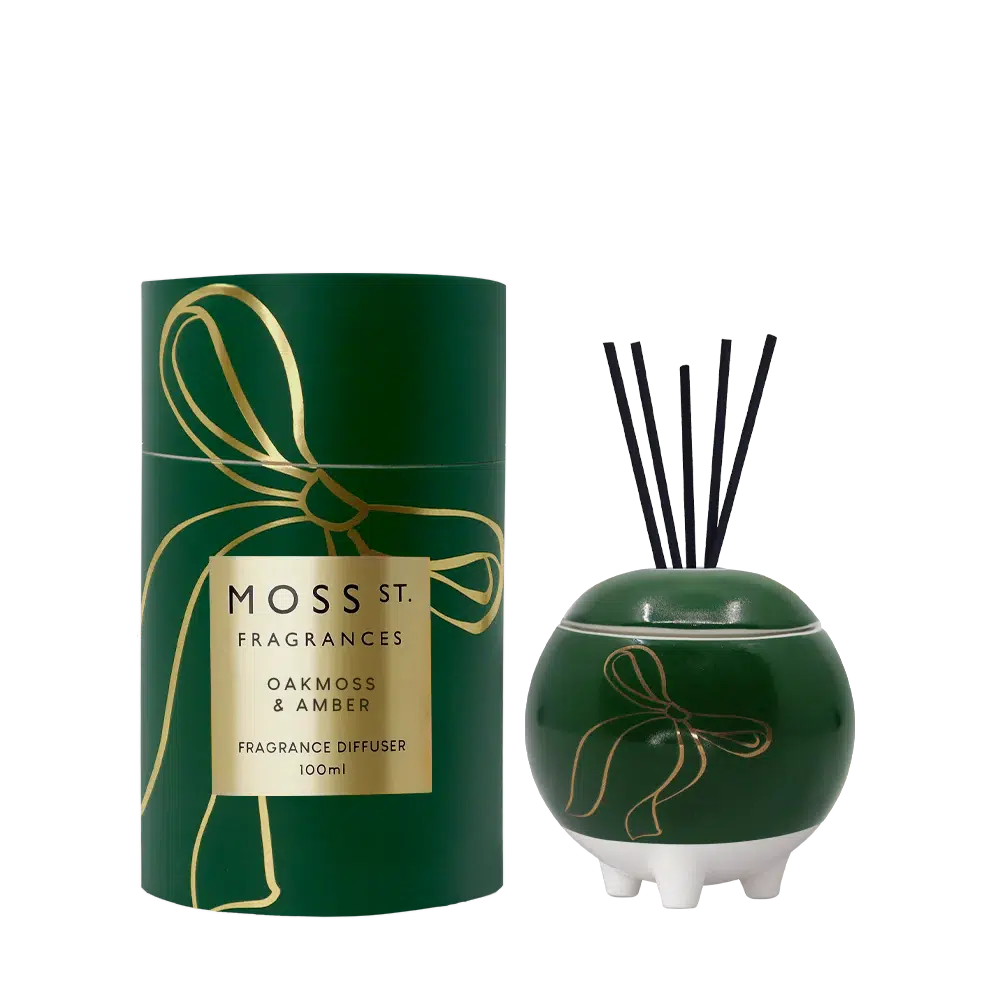 Christmas Limited Edition Oakmoss & Amber 100ml Diffuser by Moss St Ceramics-Candles2go