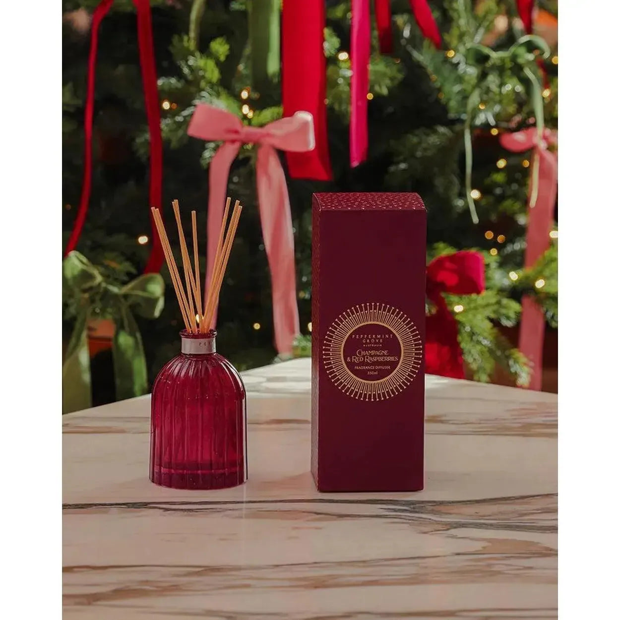 Christmas Limited Edition Peppermint Grove Champagne & Red Raspberries 350ml Diffuser 2025-Candles2go