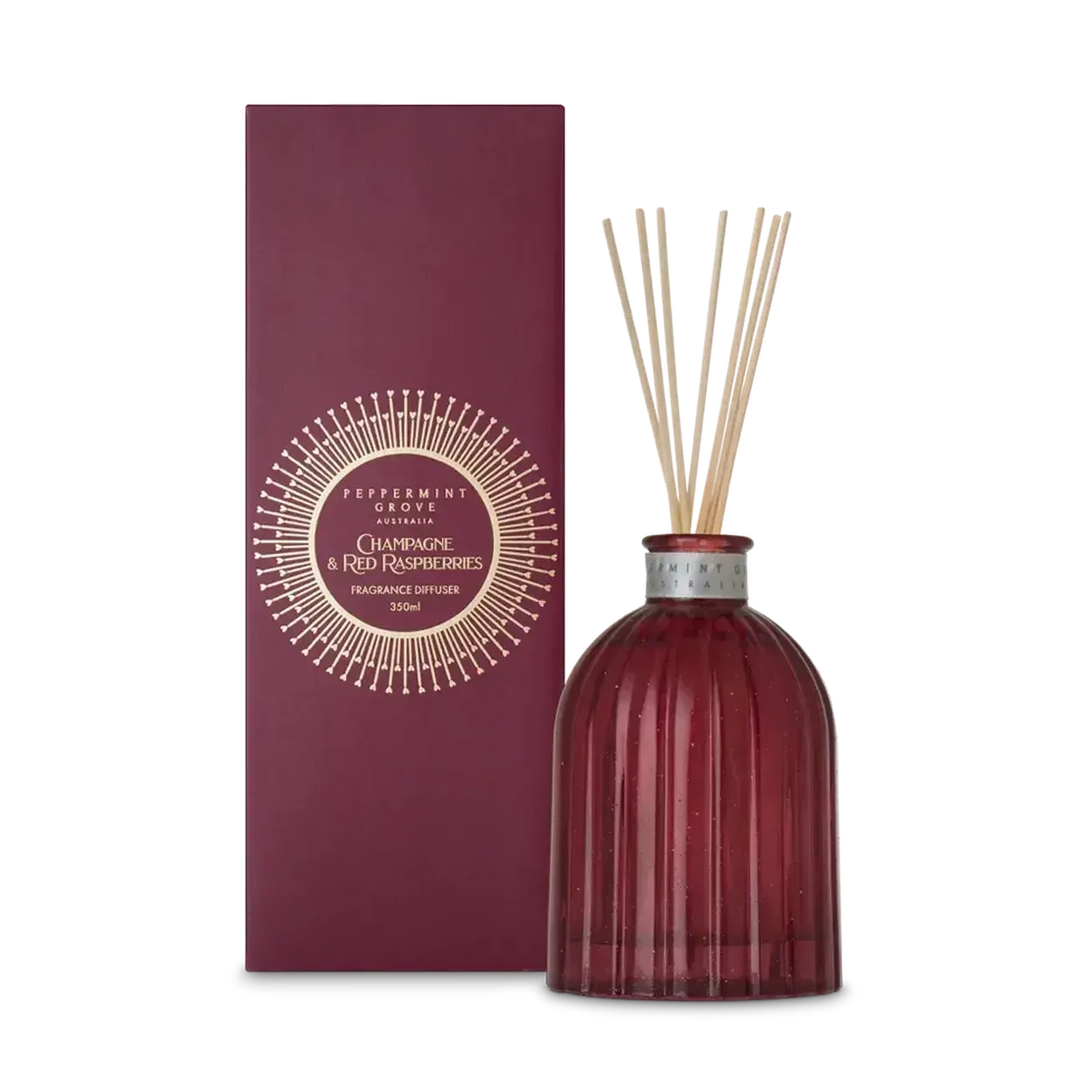 Christmas Limited Edition Peppermint Grove Champagne & Red Raspberries 350ml Diffuser 2025-Candles2go