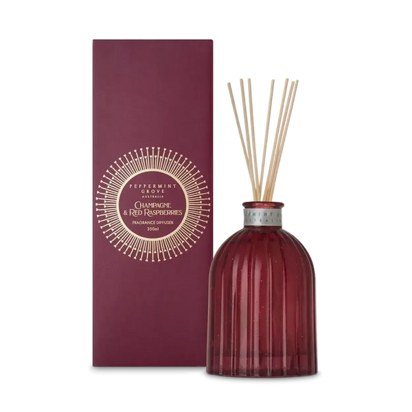 Christmas Limited Edition Peppermint Grove Champagne & Red Raspberries 350ml Diffuser 2025-Candles2go